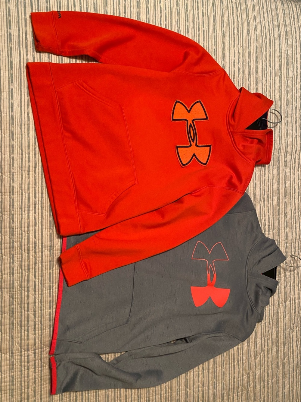 Lot of 2Under Armour Kids Orange & Gray Pullover Hoodies